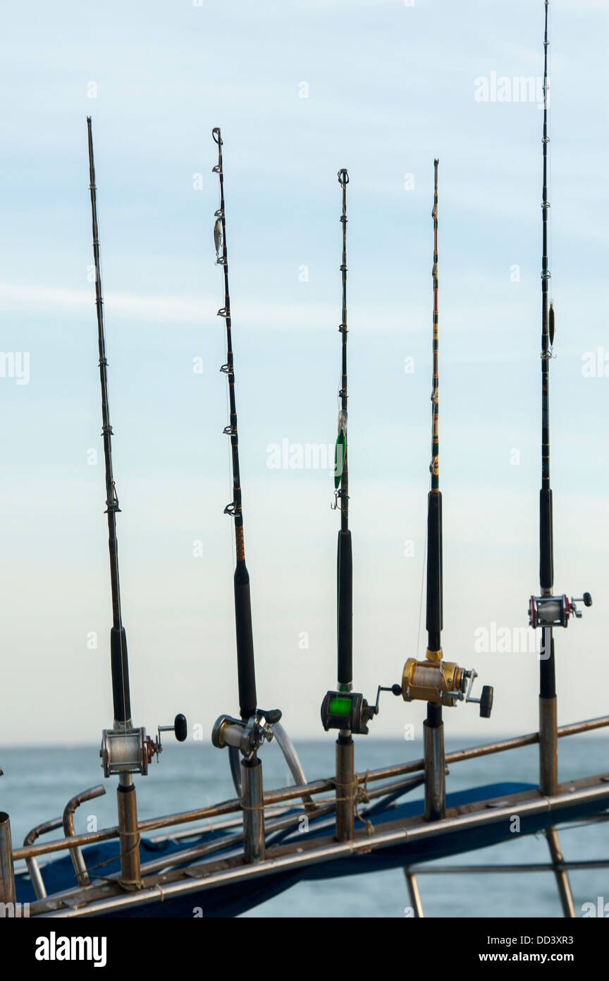 Five Fishing Poles In A Row; Sayulita, Mexico Stock Photo Alamy
