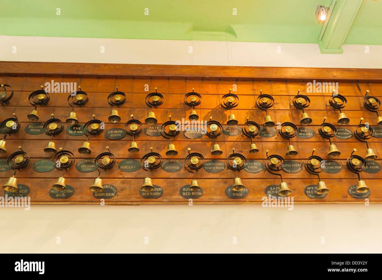 Servants bells inside Palace House at Beaulieu in Beaulieu , Hampshire , England , Britain , Uk Stock Photo