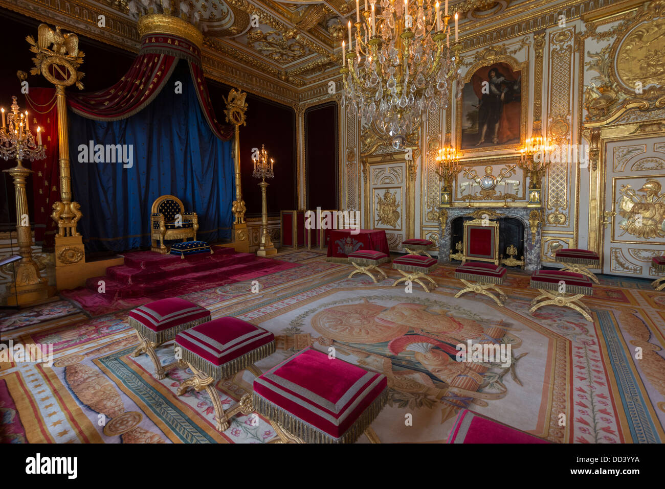 Panoramic view of Napoleon's Throne Room at Fontainebleau