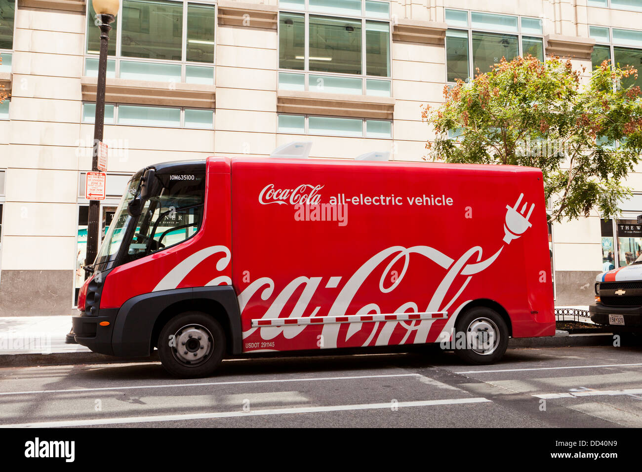 Electric Coca Cola delivery truck - USA Stock Photo