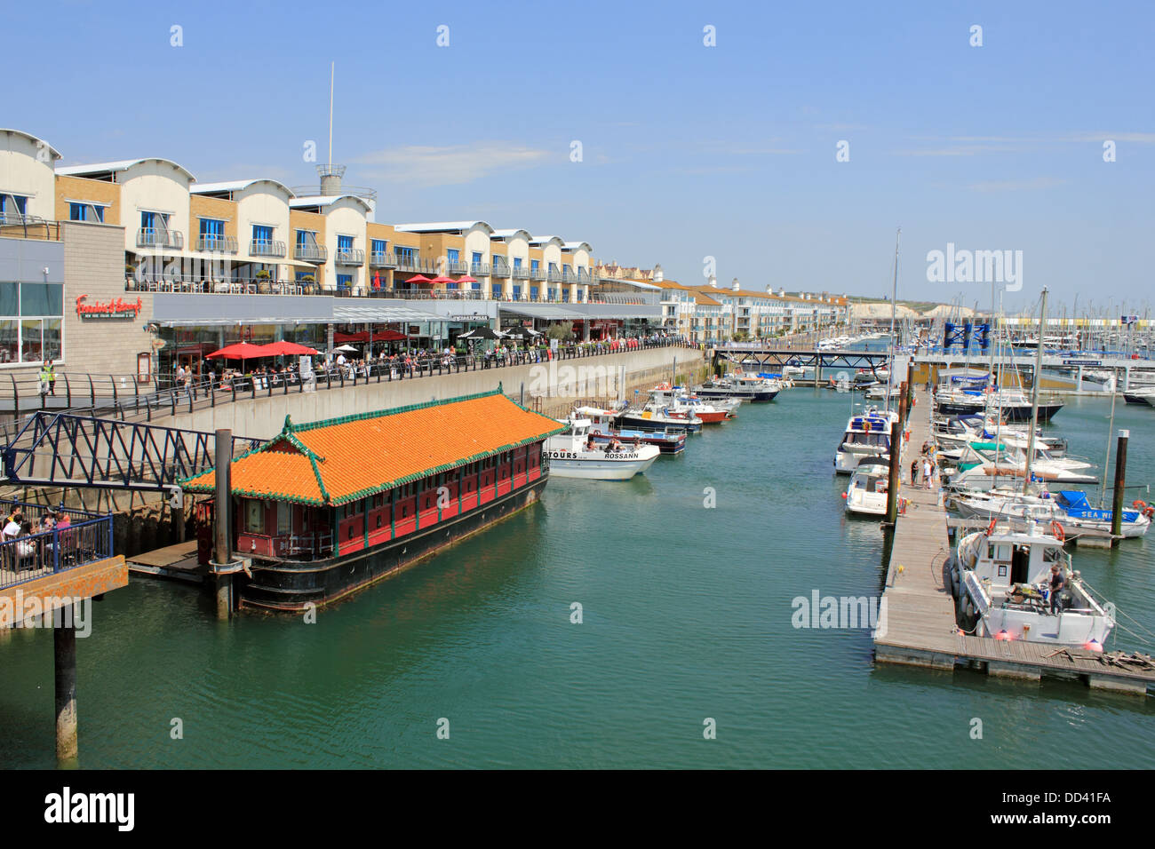 Shops at Brighton Marina Village, East Sussex, England UK Stock Photo
