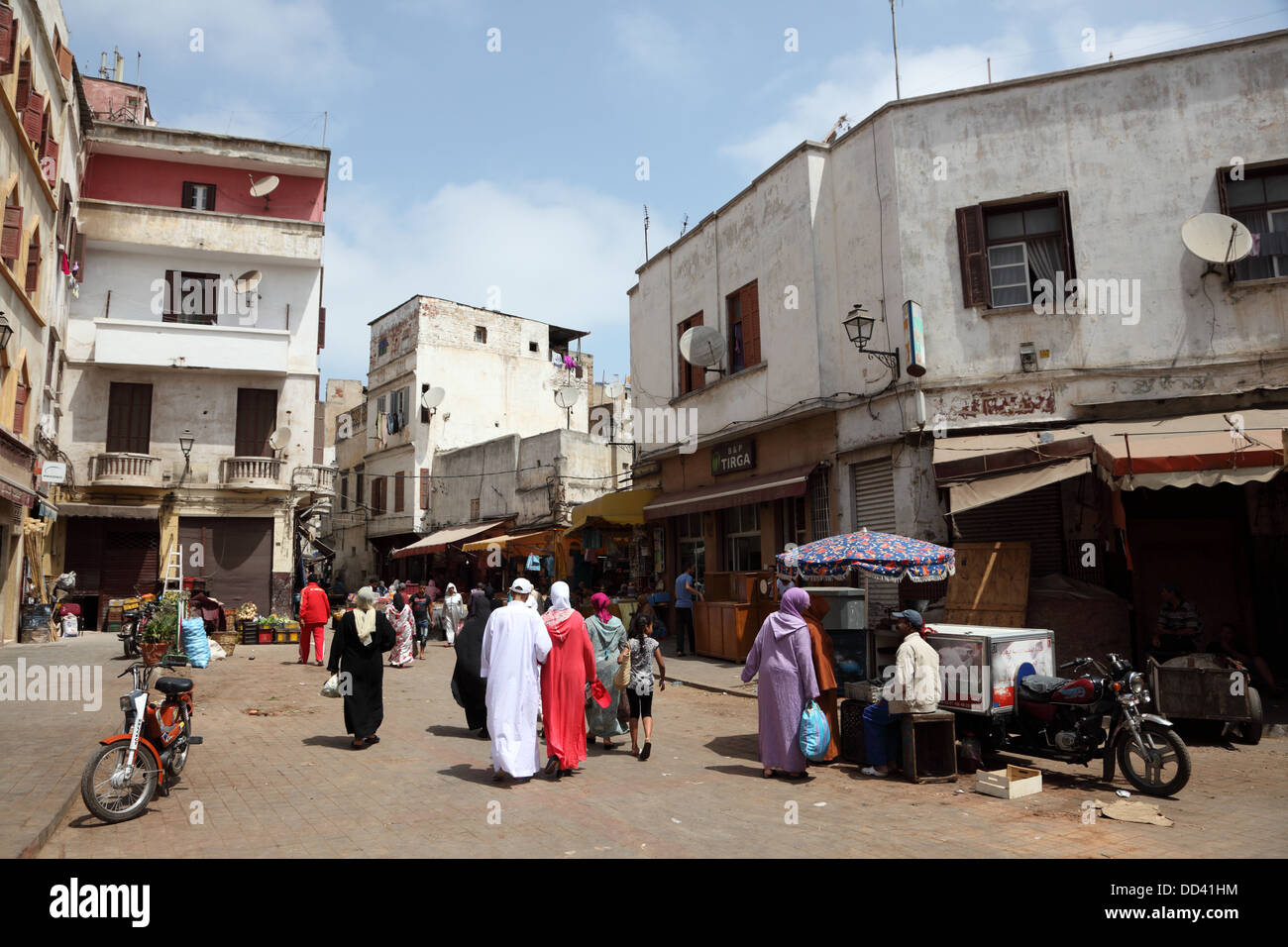 Street in the medina of Casablanca, Morocco Stock Photo