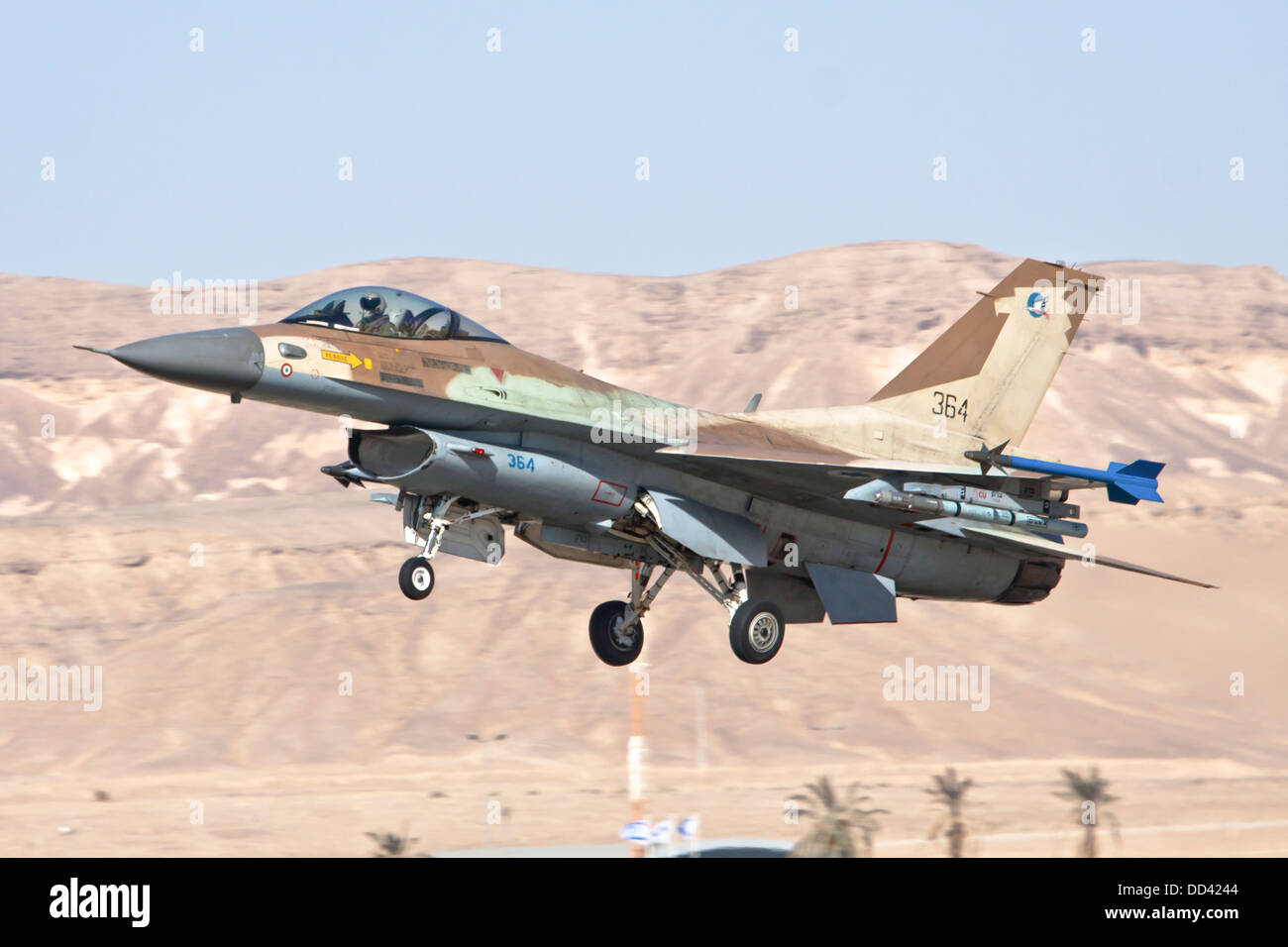Israeli Air Force (IAF) F-16C (Barak) Fighter jet in flight Stock Photo