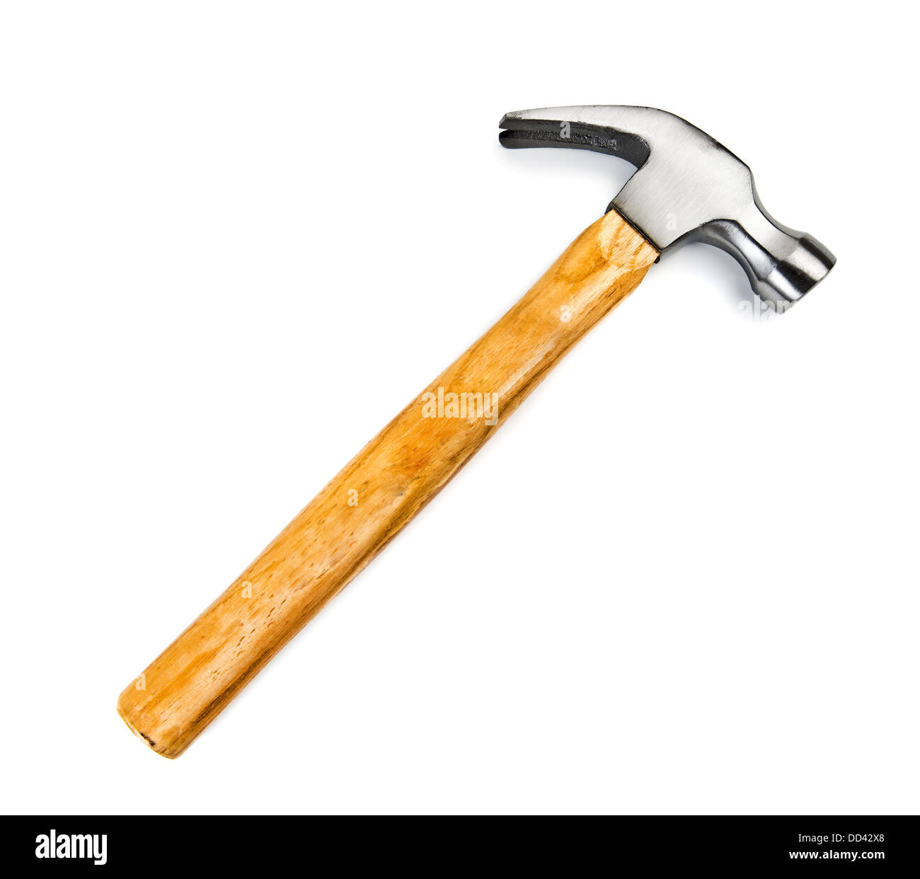Single claw hammer isolated on plain white background Stock Photo