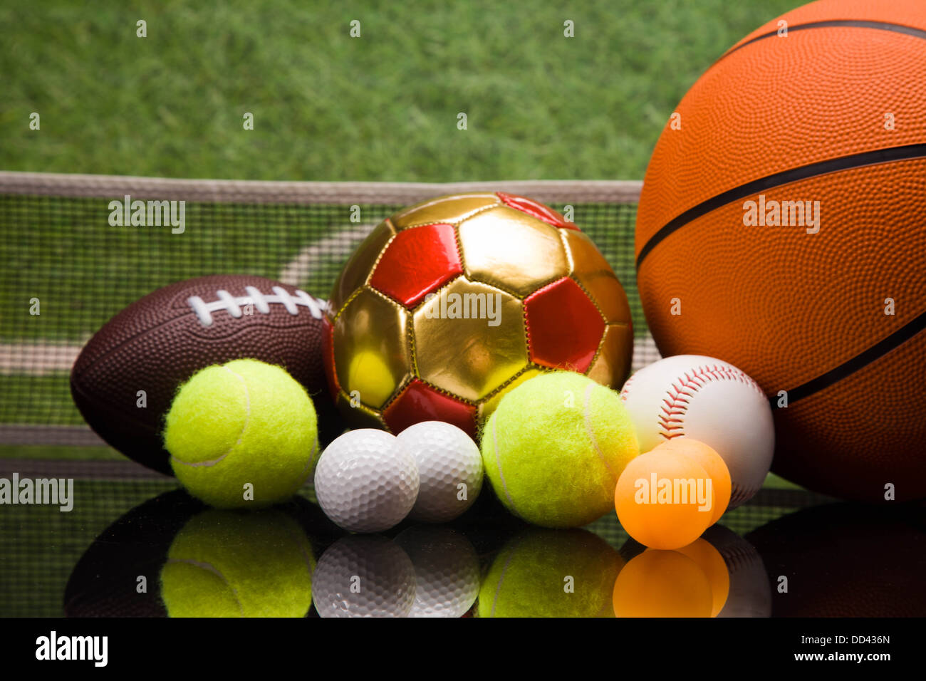 Sport Theme Balls And Other Sport Equipment Stock Photo Alamy