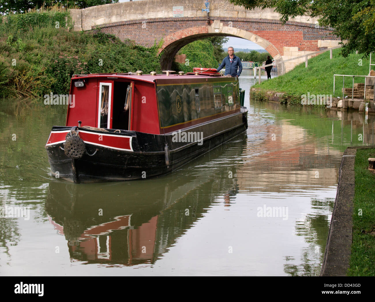 Narrow boat on the Wilts and Berks Canal, Semington, Wiltshire, UK 2013 Stock Photo