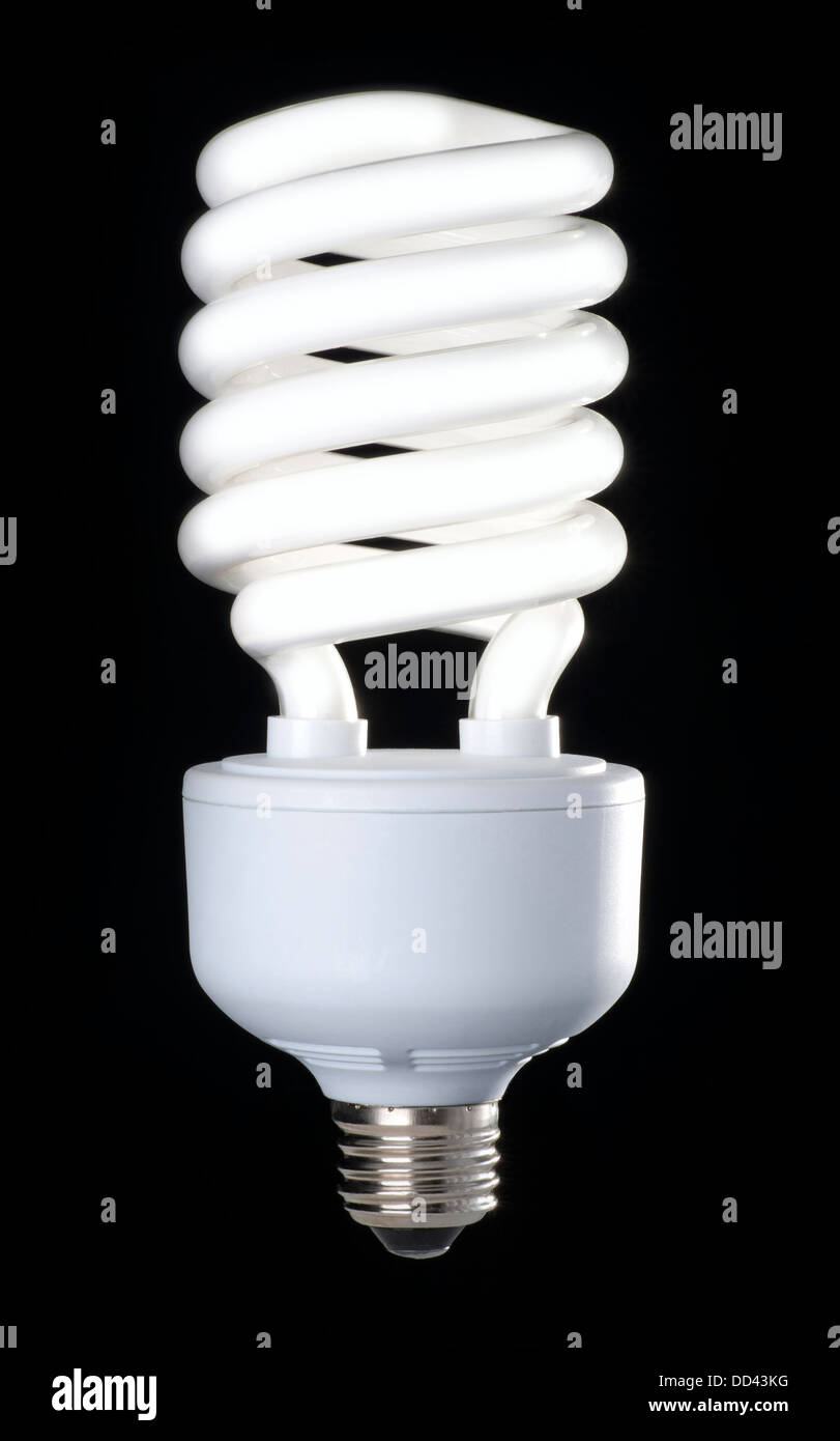 Energy saving fluorescent bulb, modern light technology Stock Photo