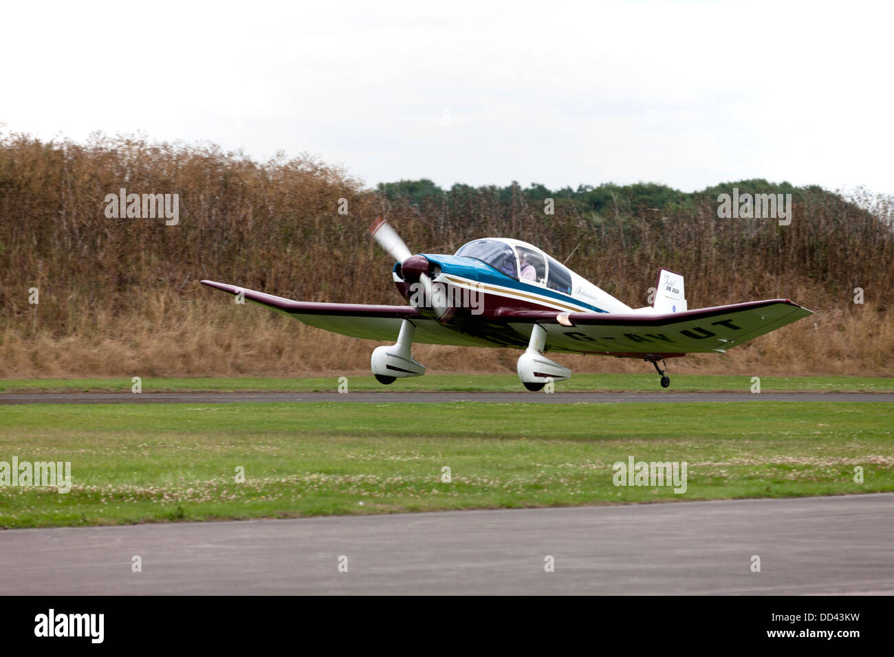 Jodel DR1050 Ambassadeur G-AYJT landing at Breighton Airfield Stock Photo