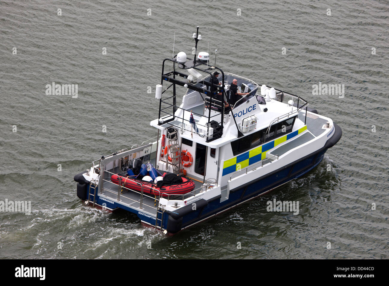 Police watercraft patrolling Southampton waters Stock Photo