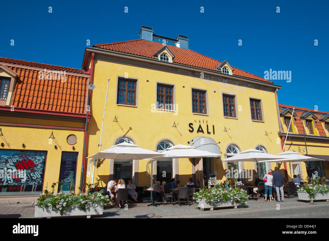 Cafe Sali at Kauppatori the market square old Rauma western Finland ...