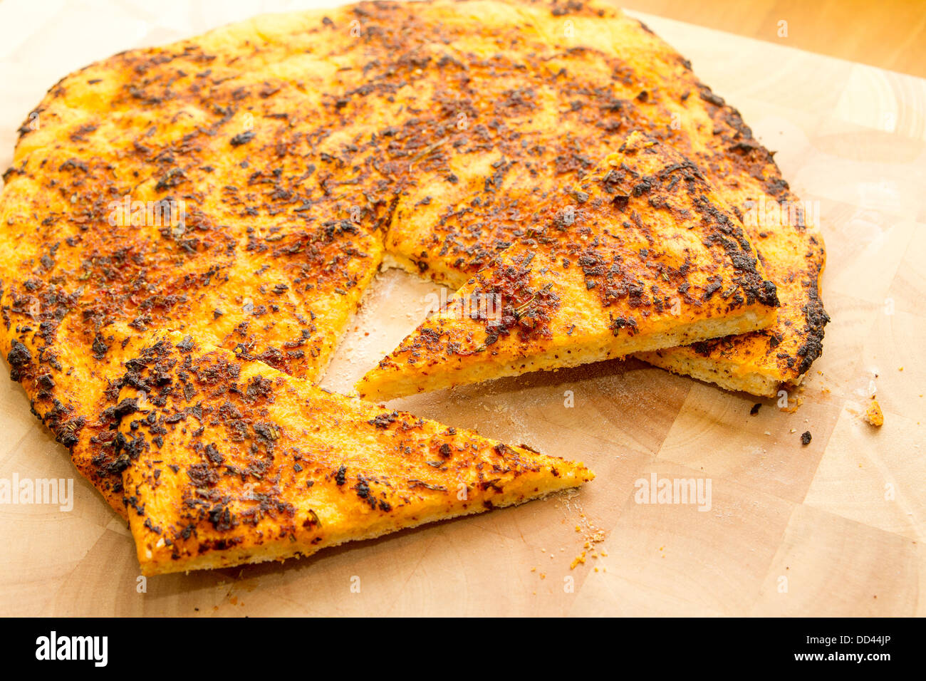 Pizza Bread with garlic and herbs Stock Photo Alamy