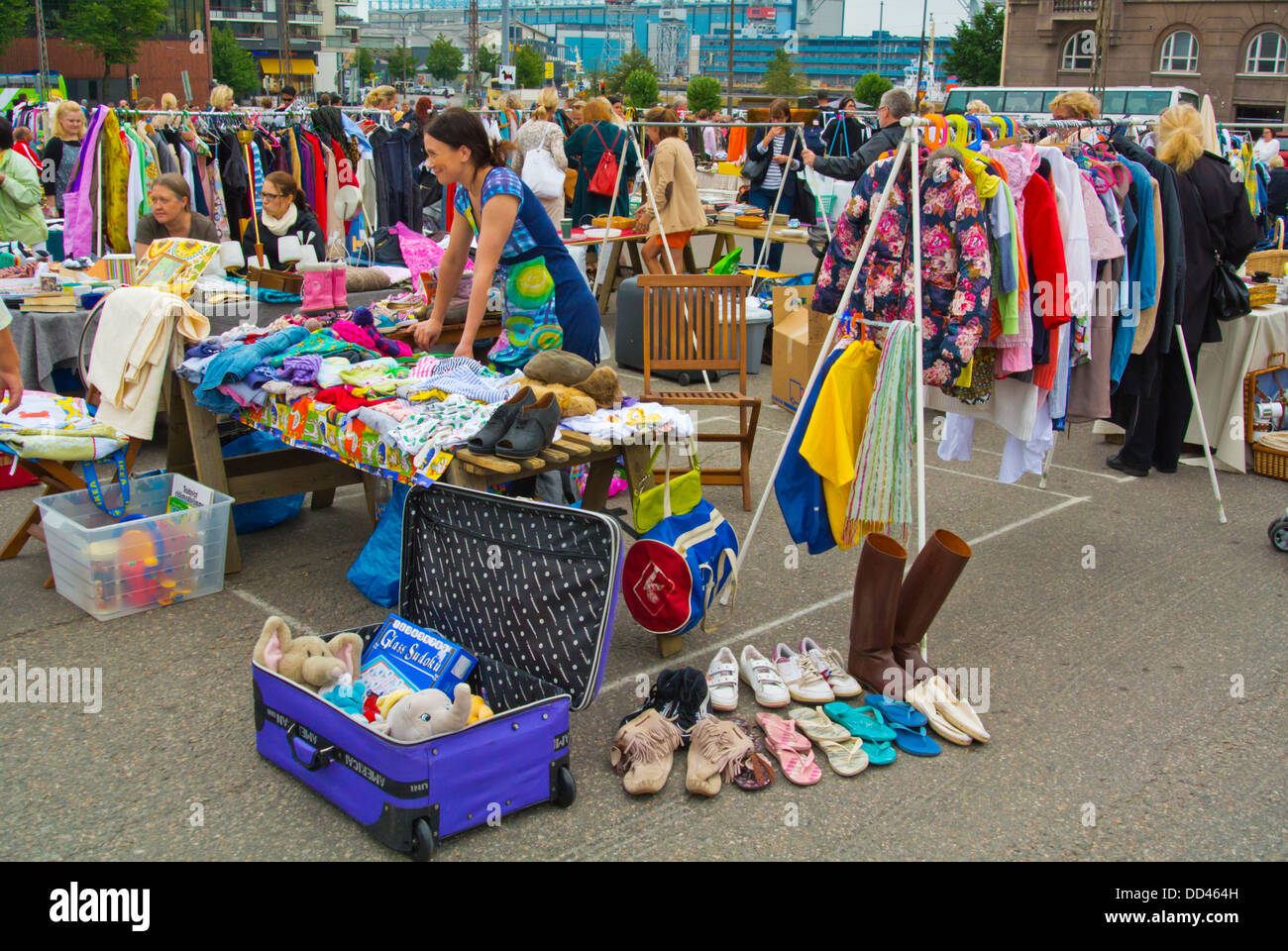 Hietalahdentori the market square with daily flea market Hietalahti