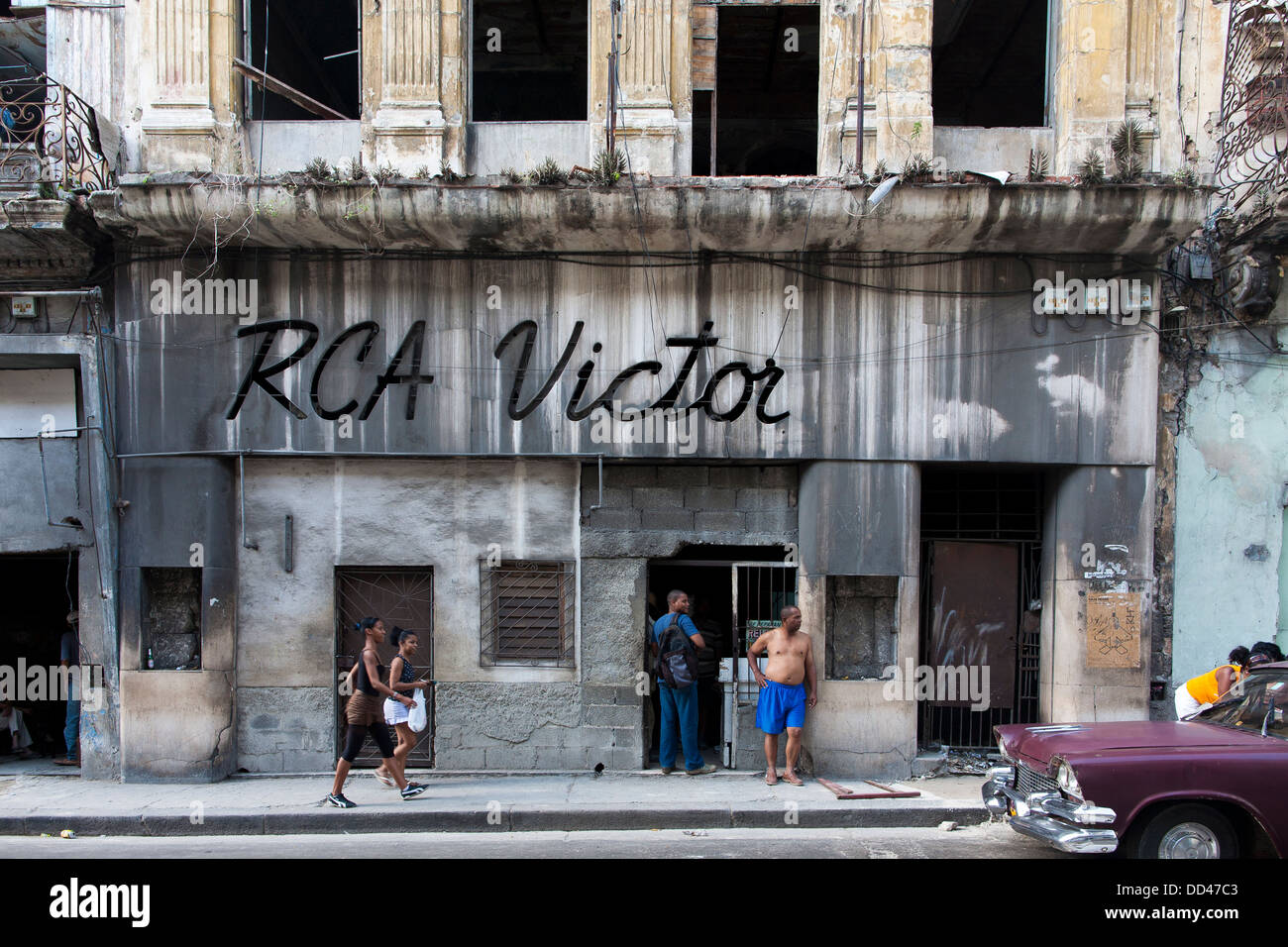 The old RCA Victor recording studios in Havana, capitol city of Cuba Stock Photo