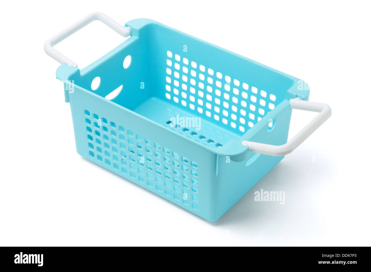 Mini Plastic Basket On White Background Stock Photo