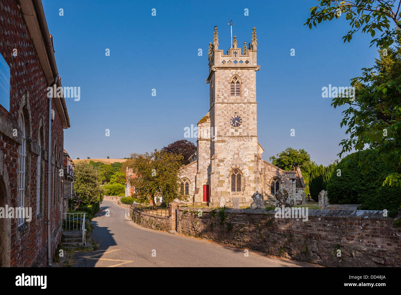 St Giles Church in Great Wishford , Wiltshire , England , Britain , Uk Stock Photo