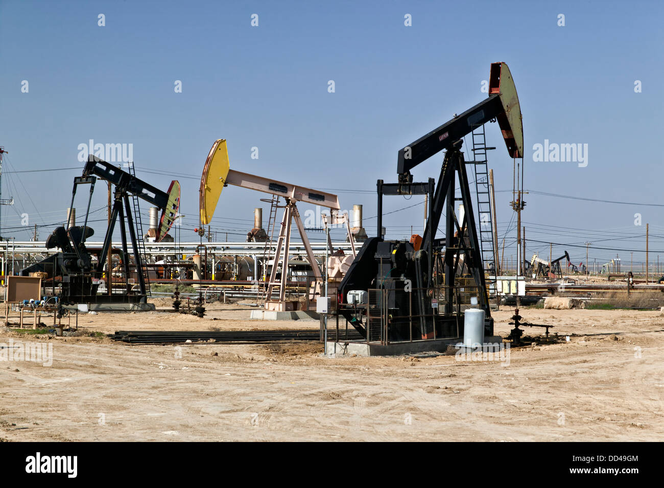 Nodding donkey oil production Stock Photo Alamy