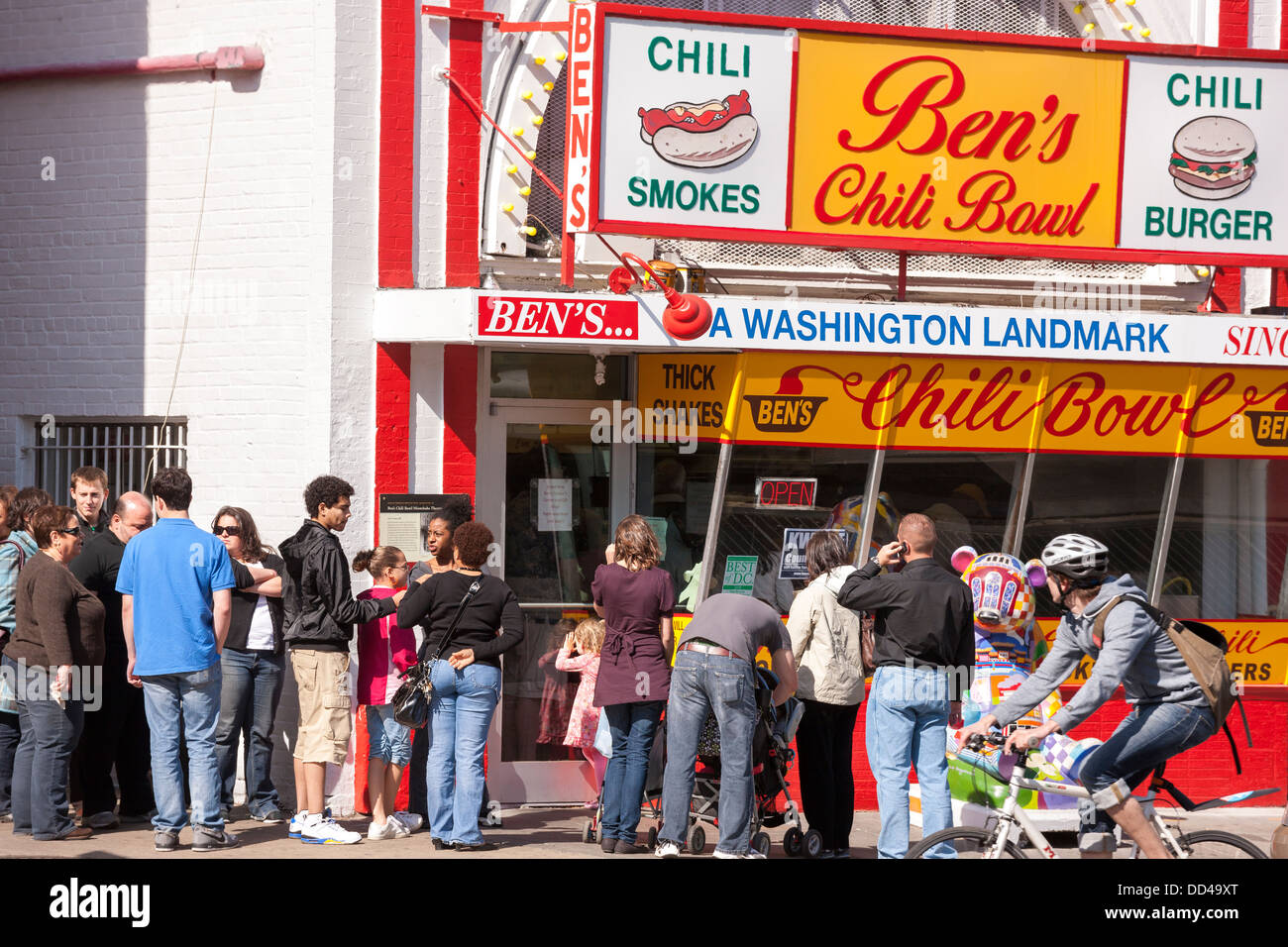 Ben's Chili Bowl landmark diner restaurant in U Street Corridor NW Washington DC. Founded in 1958. Stock Photo