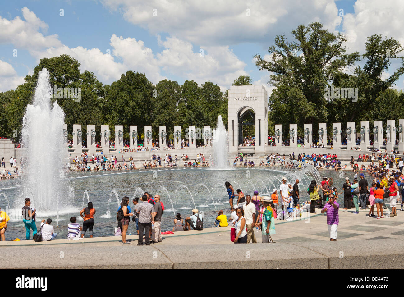 WWII memorial fountain - Washington, DC USA Stock Photo