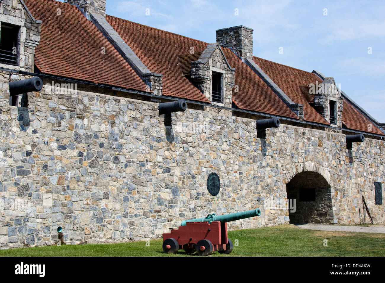 Entrance to Fort Ticonderoga with cannon. Stock Photo