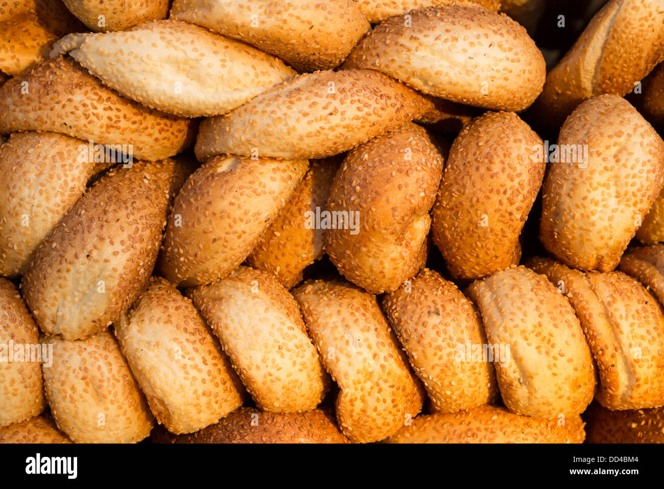 Sesame bread for sale. Jerusalem Old City. Israel. Stock Photo