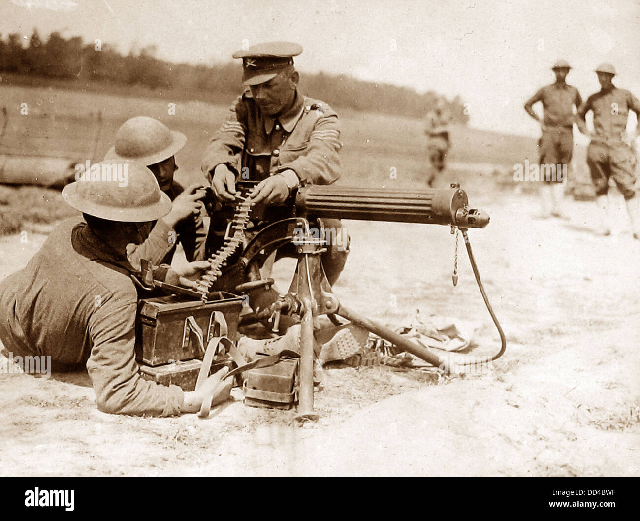 Machine Gun Training During WW1 Stock Photo Alamy