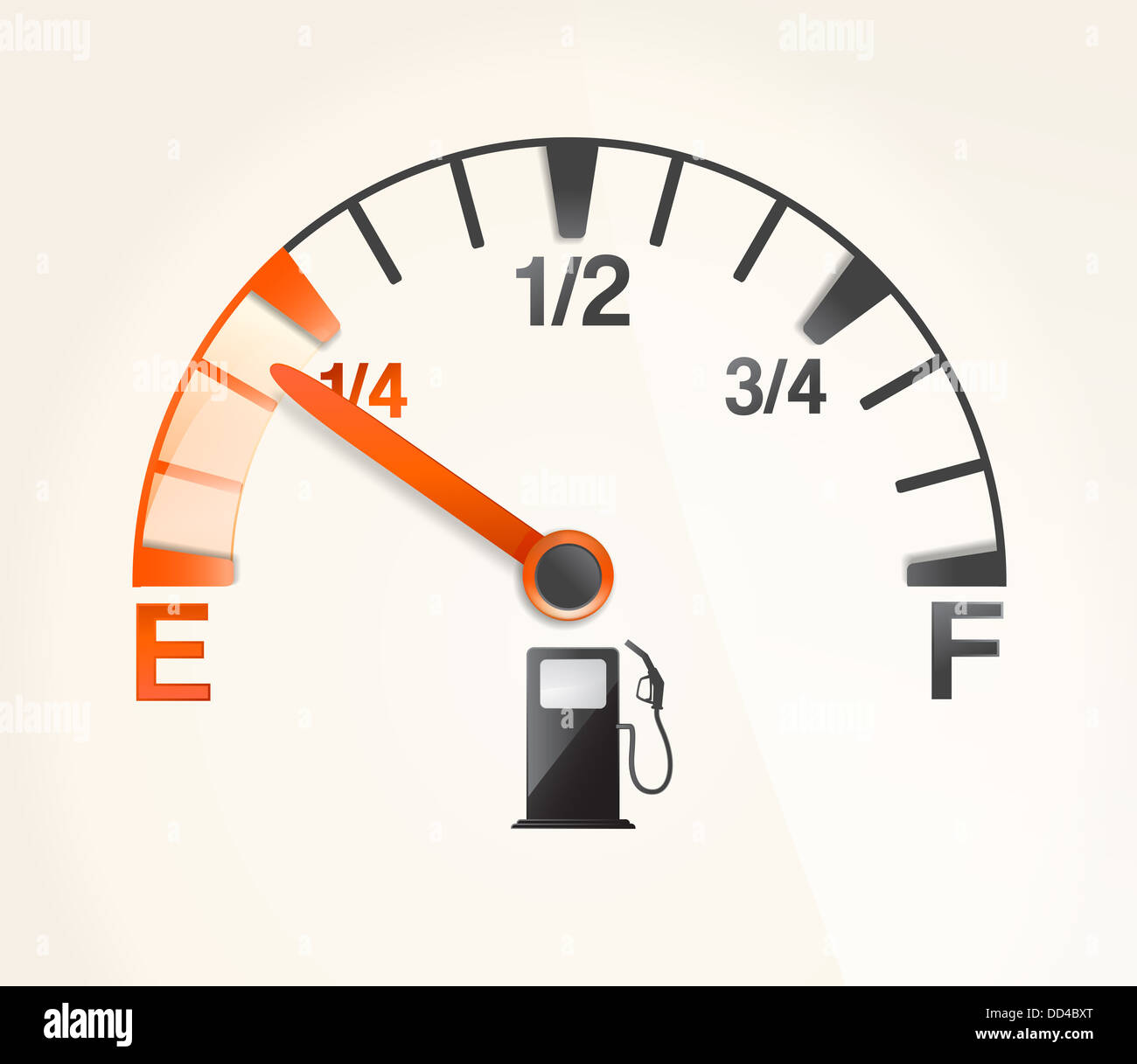 gas tank with empty horizontal full signs Stock Photo Alamy