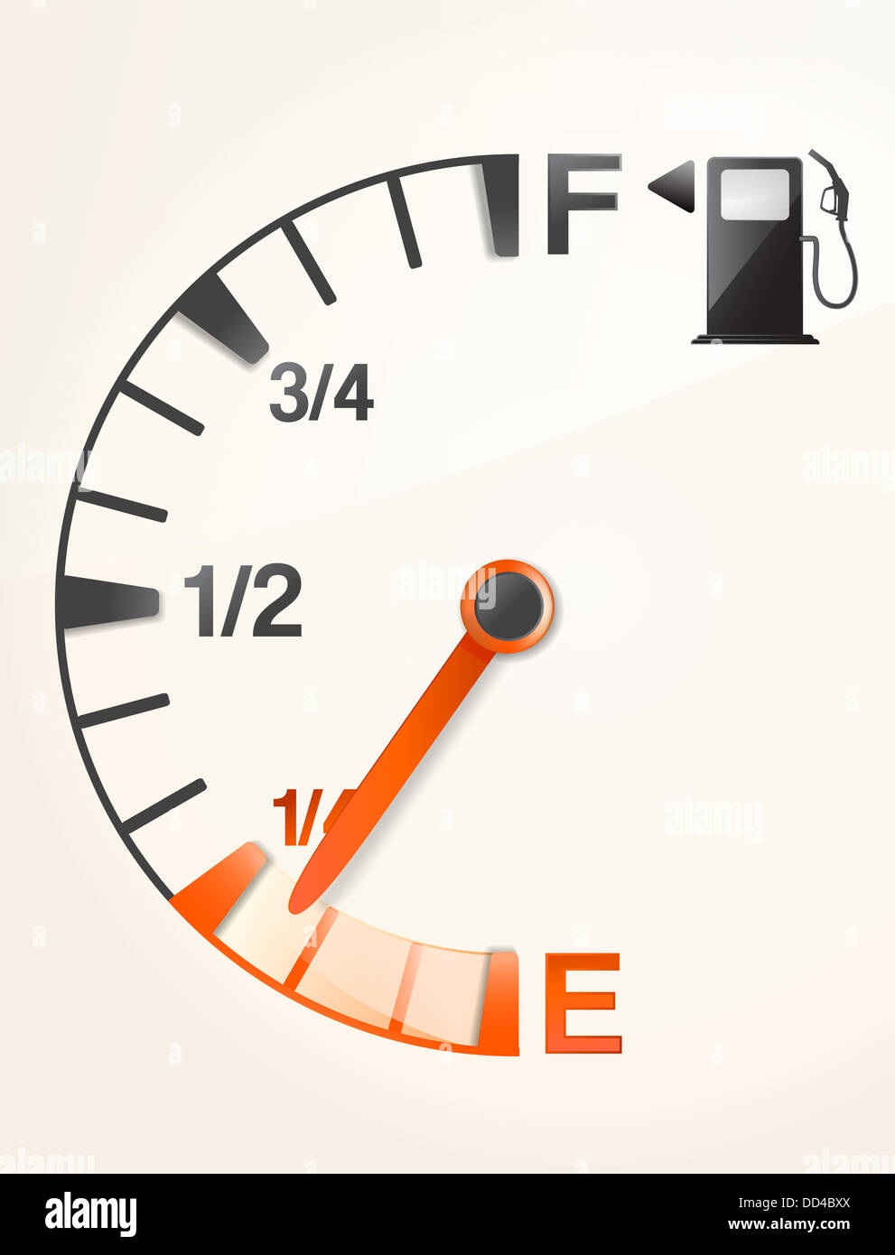 gas tank with empty full signs Stock Photo Alamy