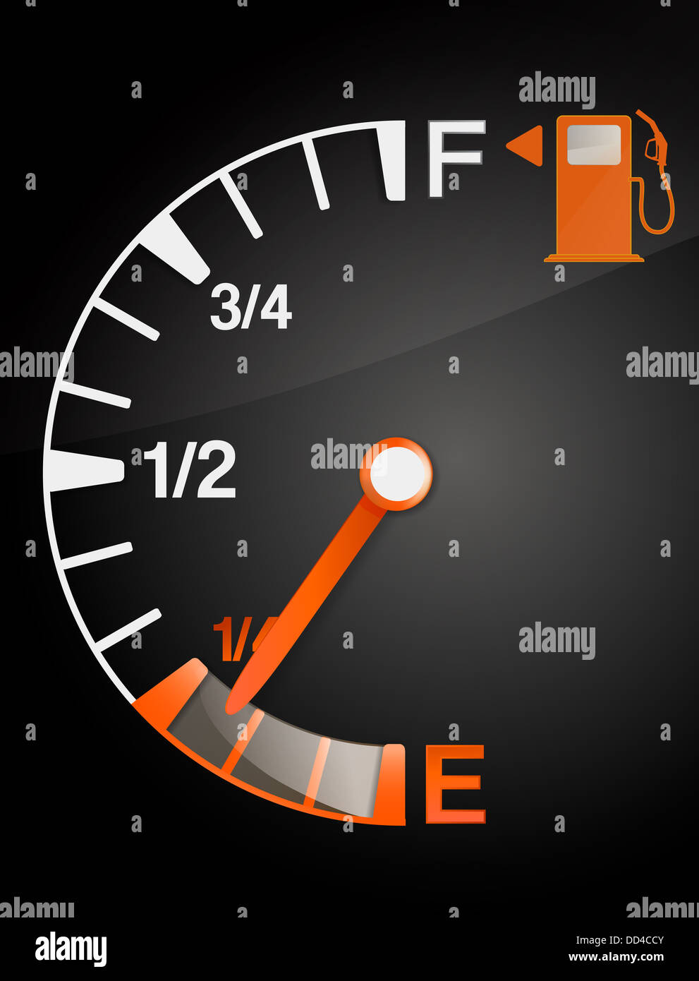 gas tank with empty full signs on black Stock Photo Alamy