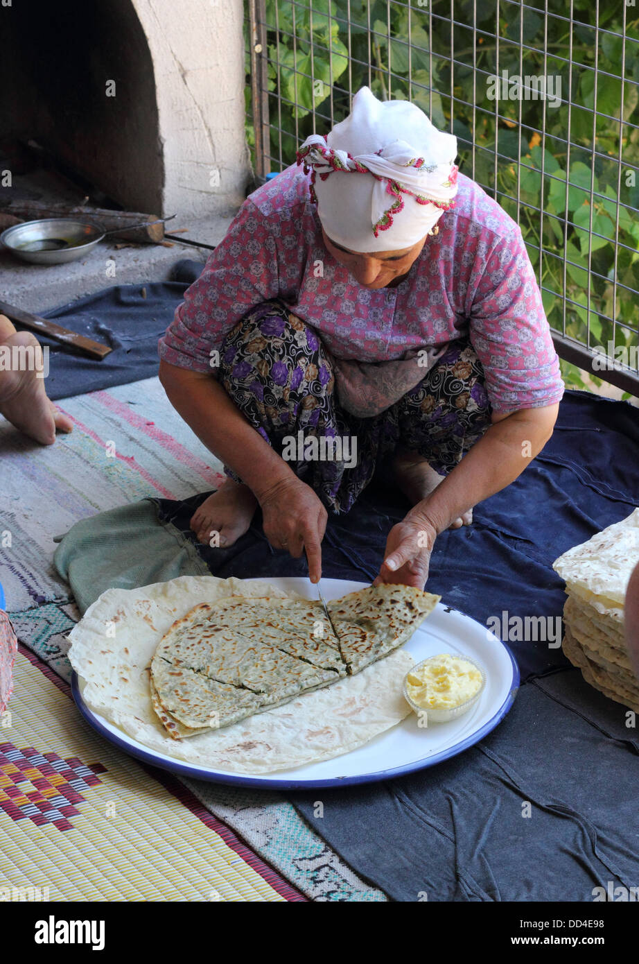 making traditional turkish bread Stock Photo Alamy