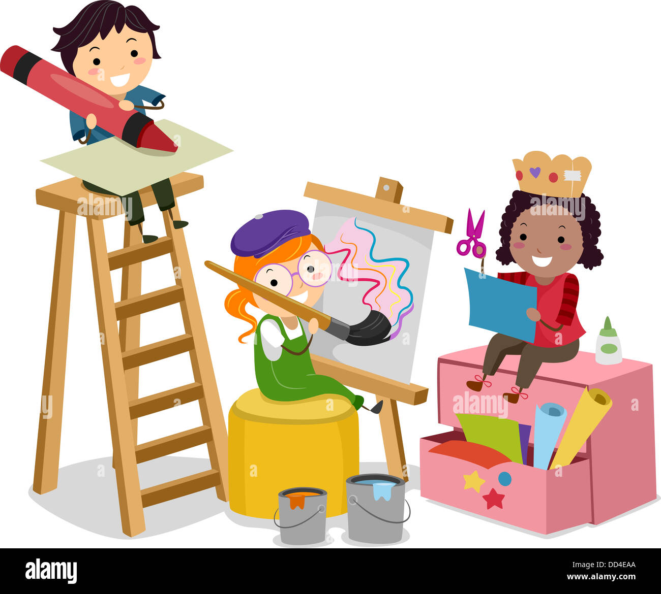 Illustration Of Stickman Kids Making Arts And Crafts Stock Photo Alamy Illustration of stickman kids making arts and crafts stock photo alamy