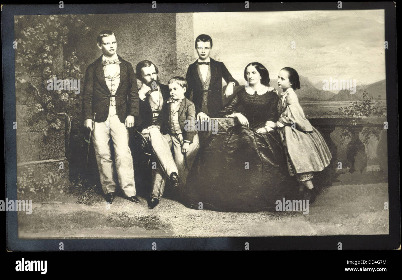 Künstler Ak Prinzregent Luitpold mit Familie im Dezember 1912; Stock Photo