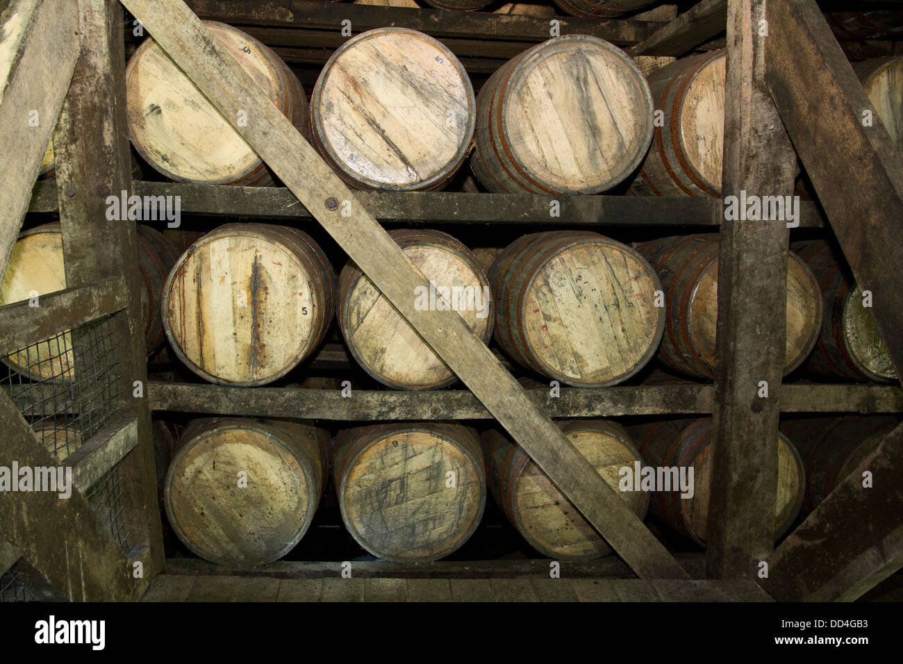 Interior of the Jim Beam Bourbon and Whiskey distillery, Clermont, Kentucky, USA Stock Photo