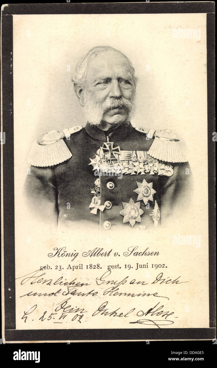 Passepartout Ak König Albert von Sachsen, Wettiner, 1828 bis 1902; Stock Photo