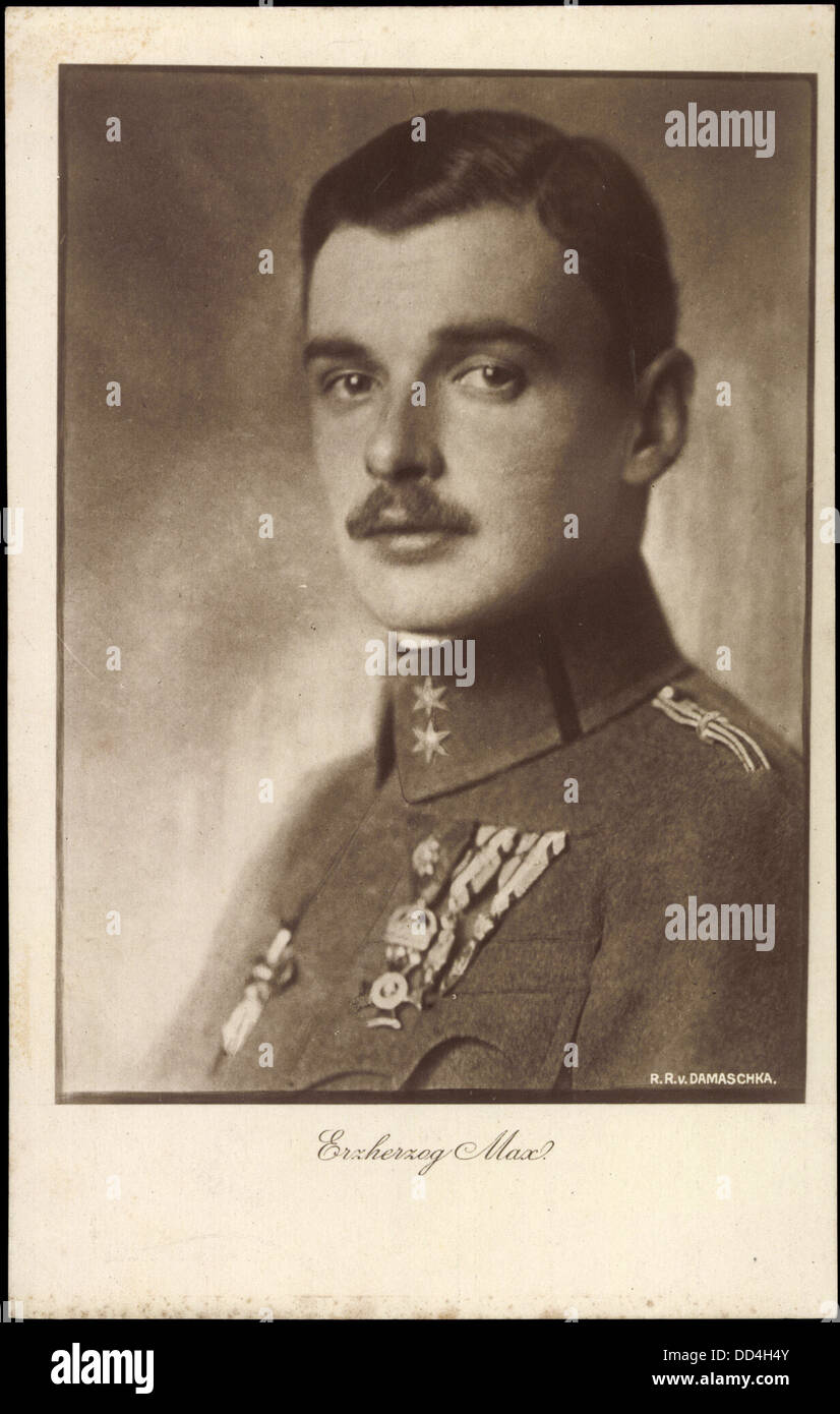 Ak Erzherzog Max von Österreich, Portrait, Uniform, Kragenspiegel, BKWI 948; Stock Photo