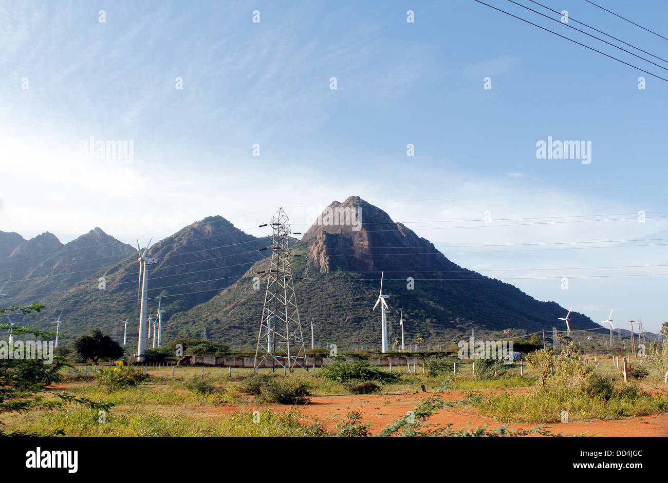 wind mill farm in Nagercoil, India Stock Photo
