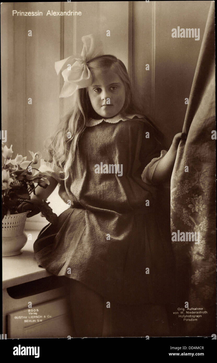 Ak Prinzessin Alexandrine von Preußen mit Schleife, Liersch 8005 Stock