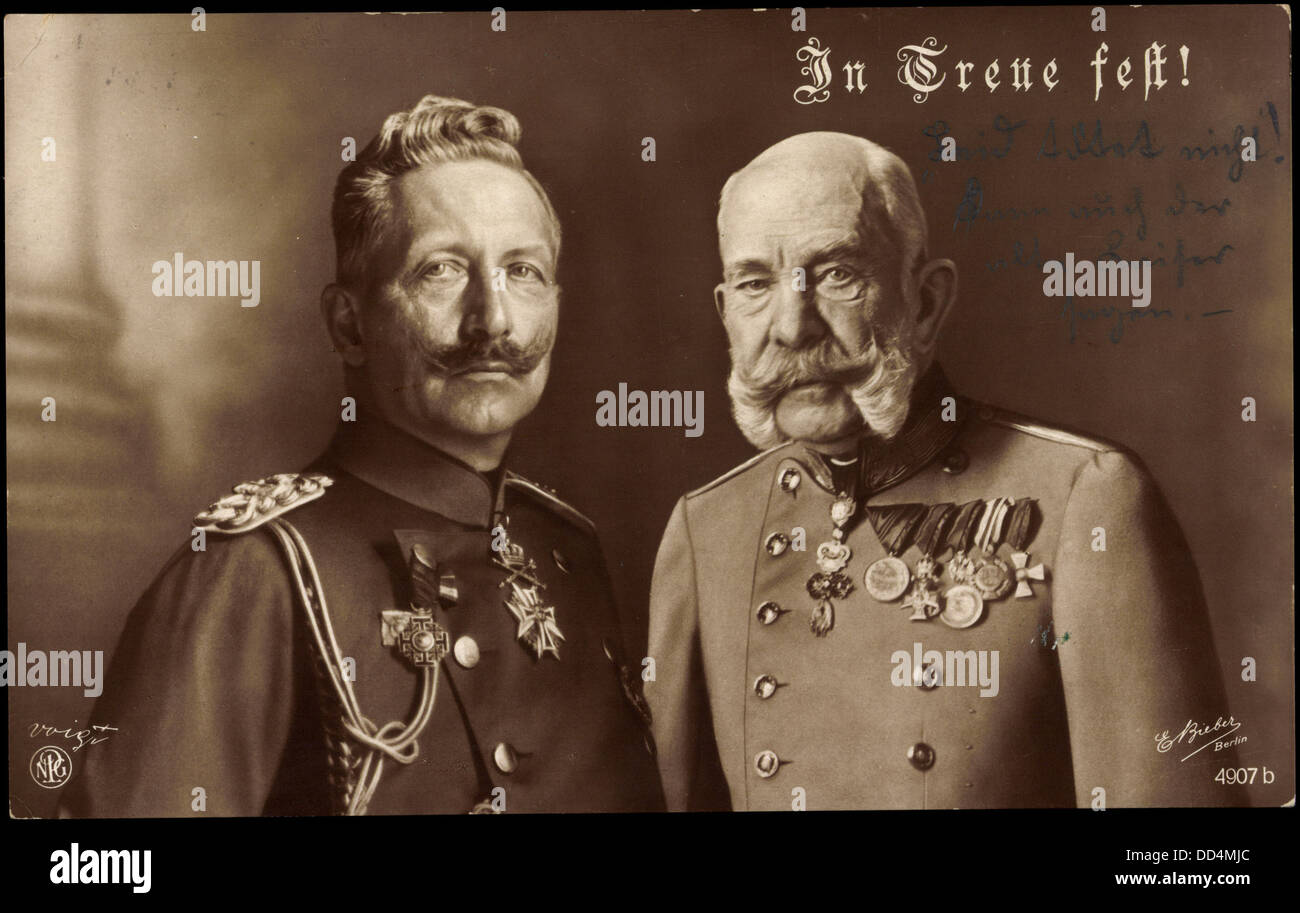 Ak Kaiser Wilhelm Kaiser Franz Josef I, In Treue fest, 4907 Stock Photo Alamy
