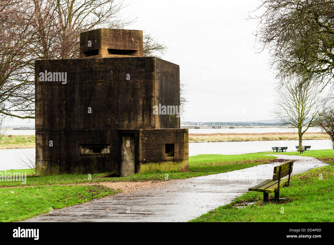 Essex countryside uk coalhouse fort east tilbury pillbox Stock Photo