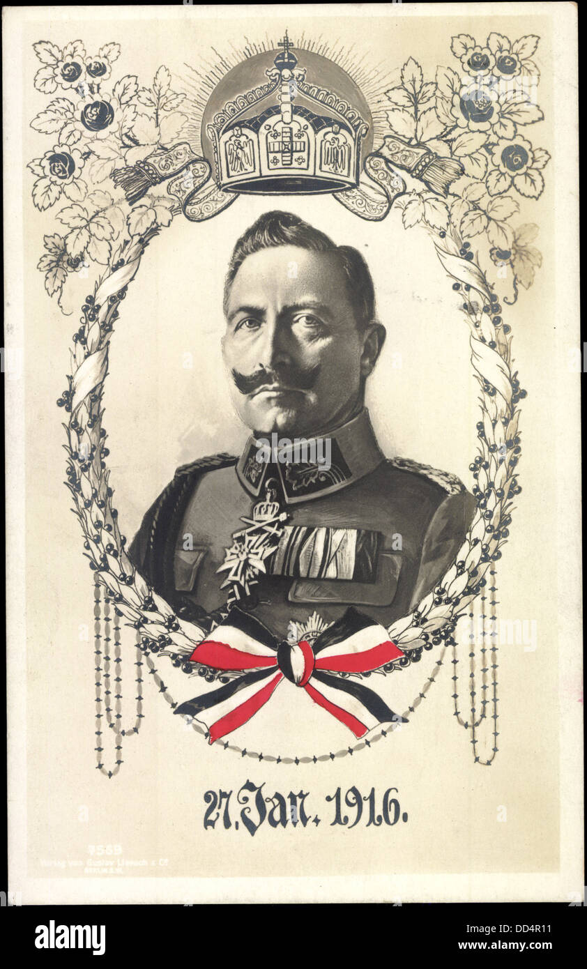 Ak Kaiser Wilhelm II. im Portrait, 27 Januar 1916, 57. Geburtstag; Stock Photo