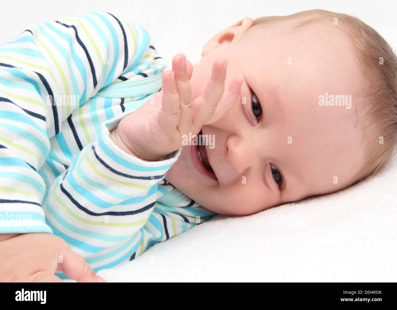 little baby laughing Stock Photo