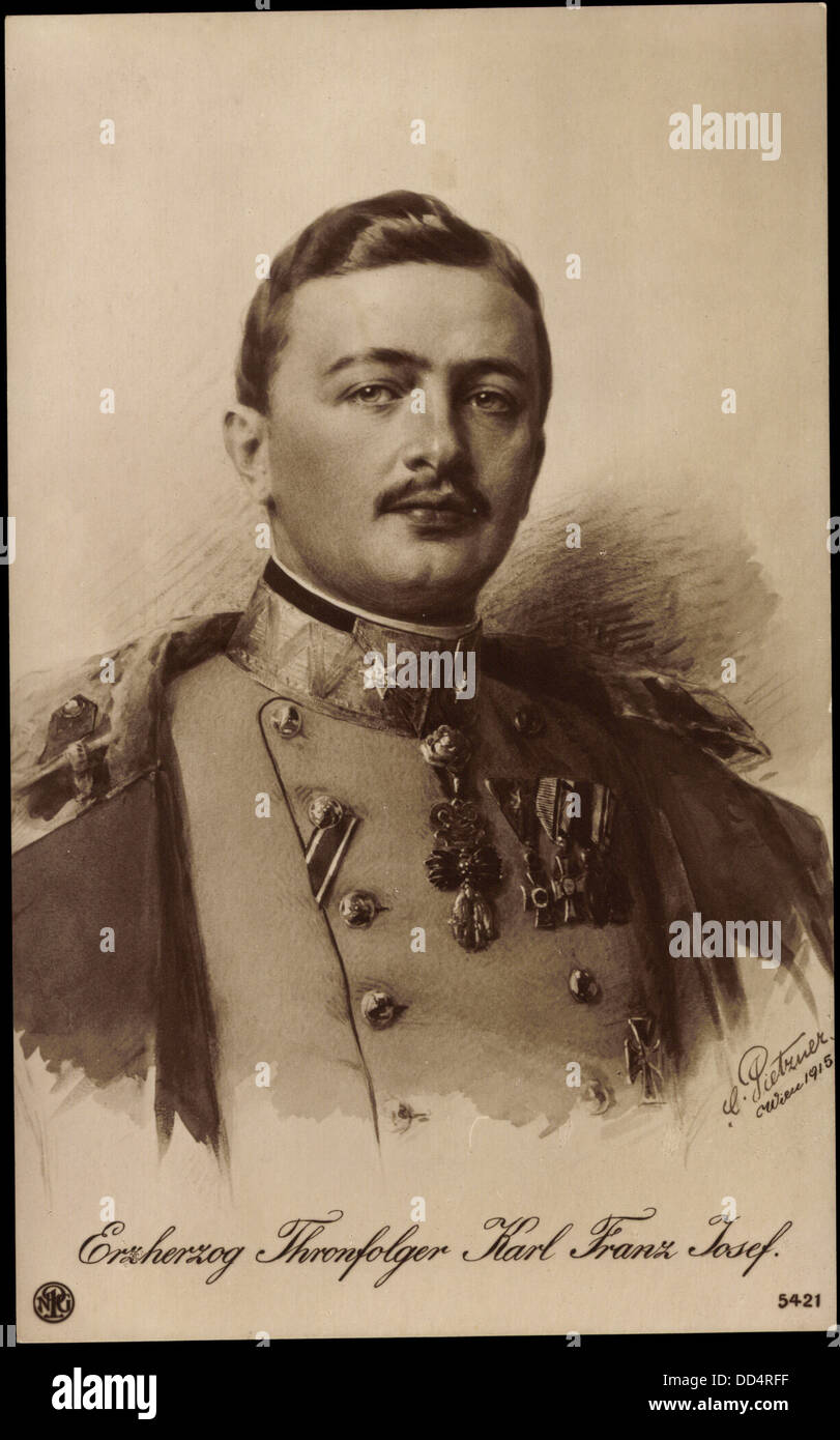 Künstler Ak Erzherzog Karl Franz Josef, Thronfolger, NPG 5421; Stock Photo