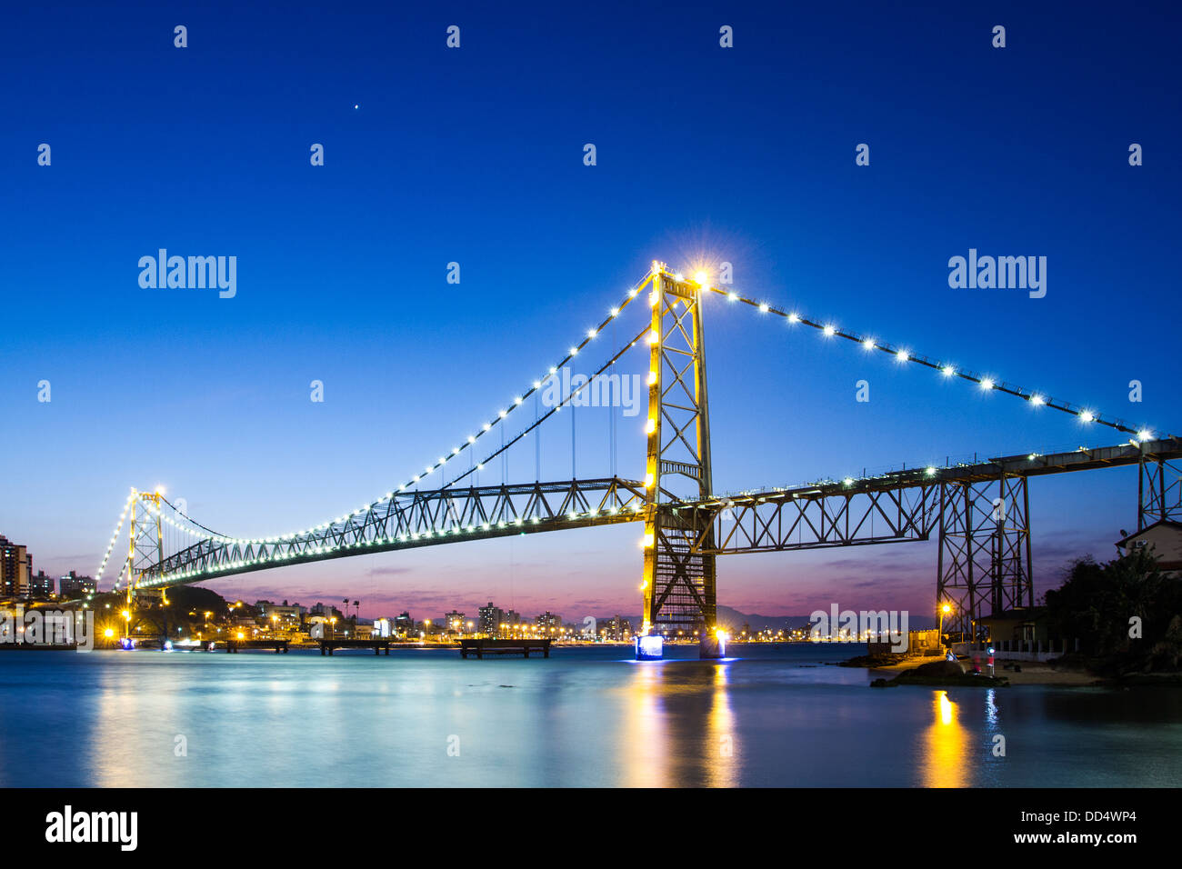 Hercilio Luz Bridge At Dusk Florianopolis Santa Catarina Brazil Hercilio Luz Bridge At Dusk Florianopolis Santa Catarina Brazil