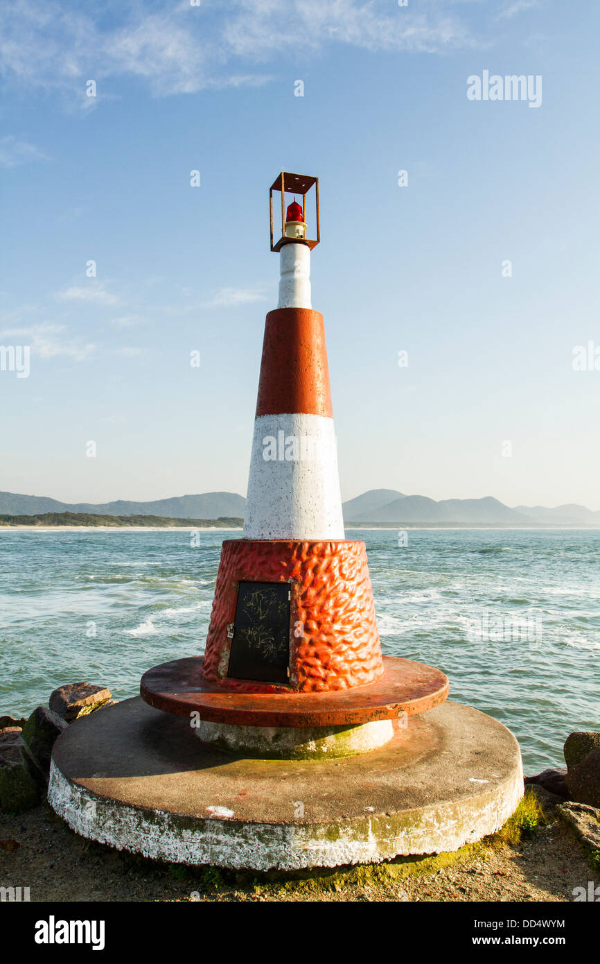 Barra da Lagoa Lighthouse. Florianopolis, Santa Catarina, Brazil. Stock Photo