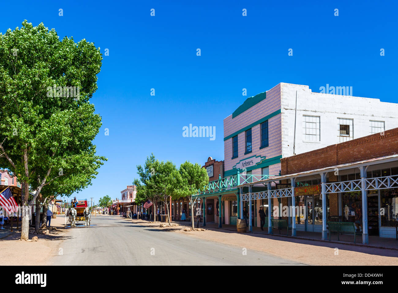 View down East Allen Street in downtown Tombstone, Arizona, USA Stock Photo