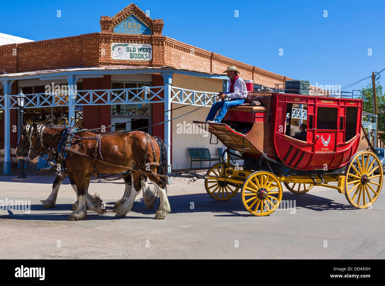 Stagecoach ride in downtown Tombstone, Arizona, USA Stock Photo