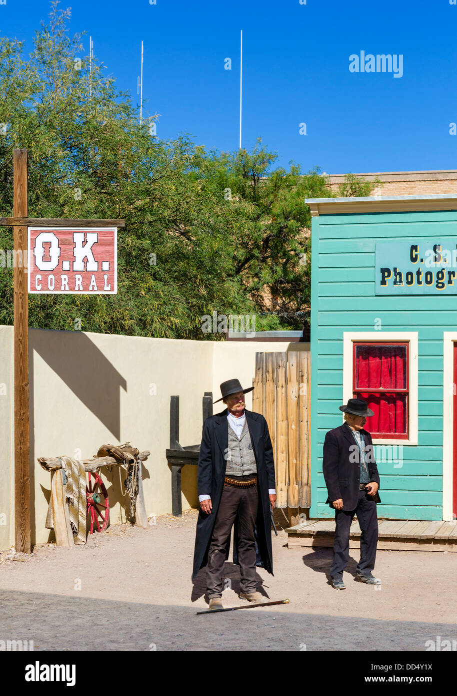 Re-enactment of the gunfight at the OK Corral, Tombstone, Arizona, USA Stock Photo