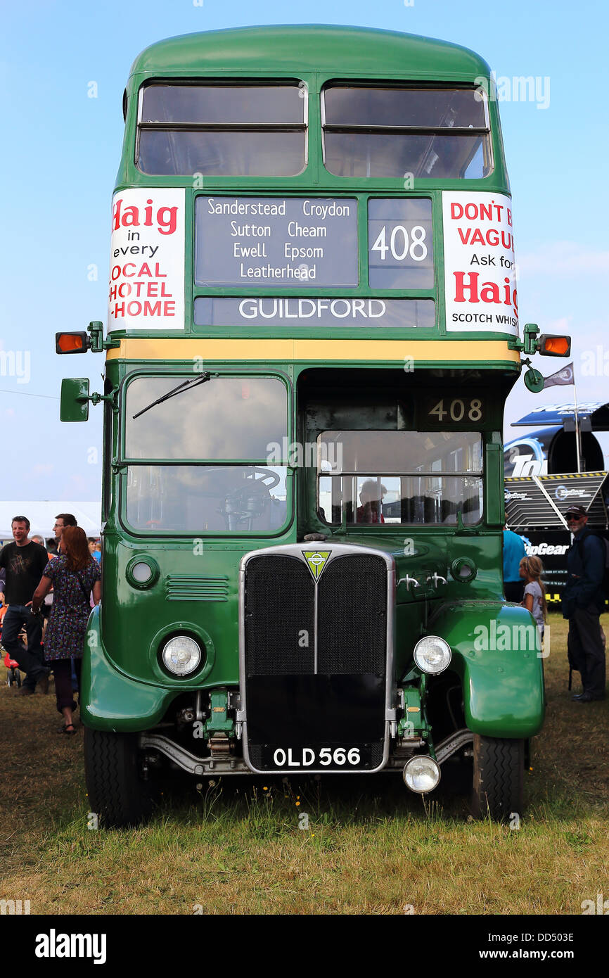 Old English bus at Wings and wheels Air show Dunsfold Airfield, Surrey