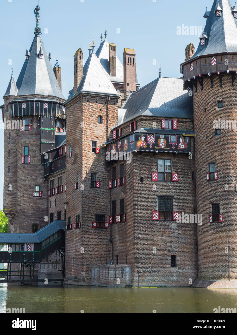 Castle De Haar, The Netherlands is a medieval fortress with towers
