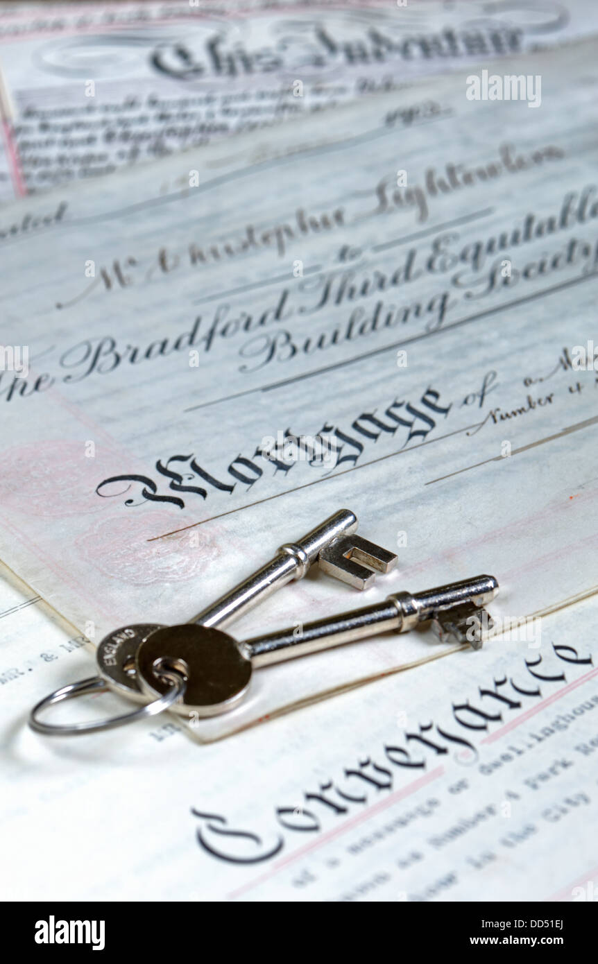 Keys and Title Deeds to a Property Stock Photo