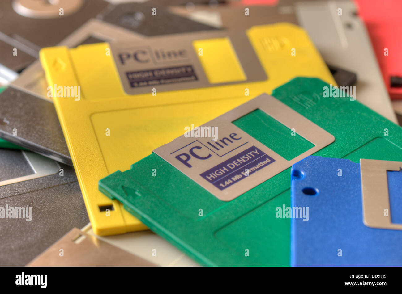 Close-up of 3.5' floppy disks Stock Photo
